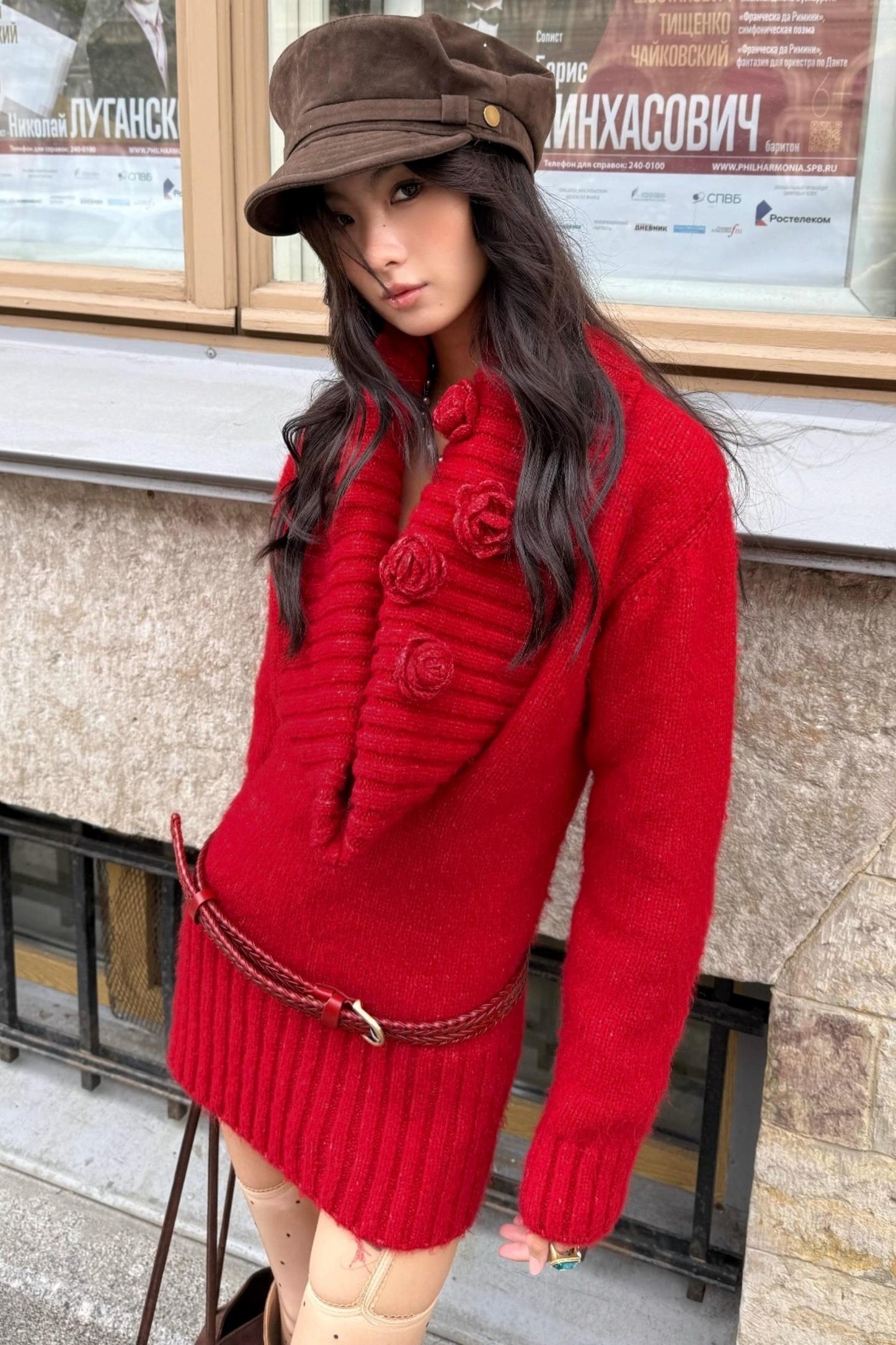 Red Rose Vintage Swing Dress