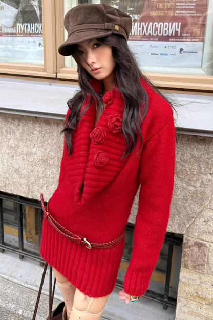 Red Rose Vintage Swing Dress