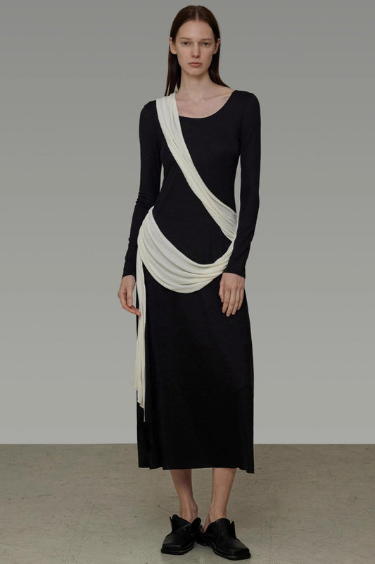 Autumn Contrast Long Dress