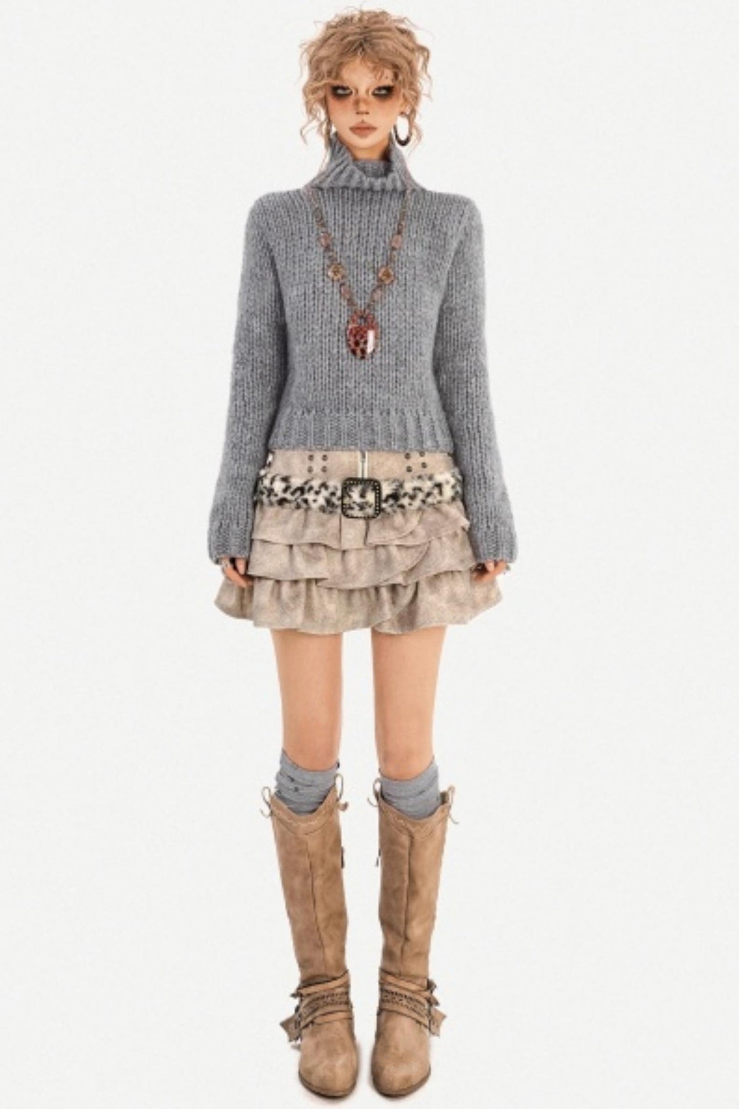 Retro Studded Cake Skirt