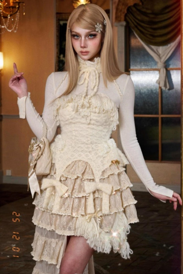 Lace Knit Camisole Hat Set-Up