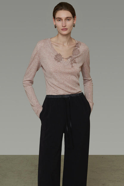 3D Crochet Patchwork Knitwear Top