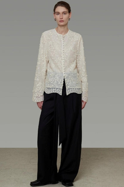 Three-Dimensional Jacquard Slimming Shirt