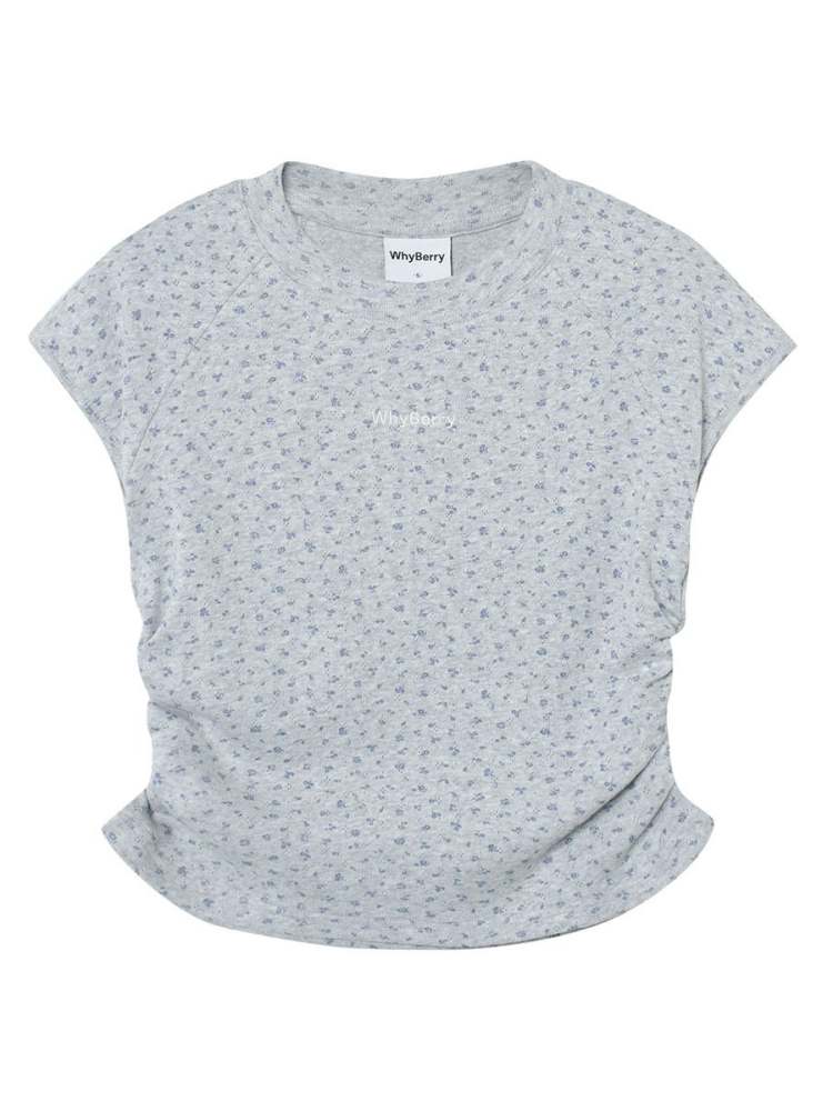 Floral Waist Draw Cropped T-Shirt