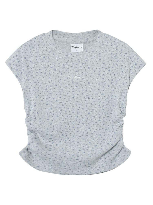 Floral Waist Draw Cropped T-Shirt
