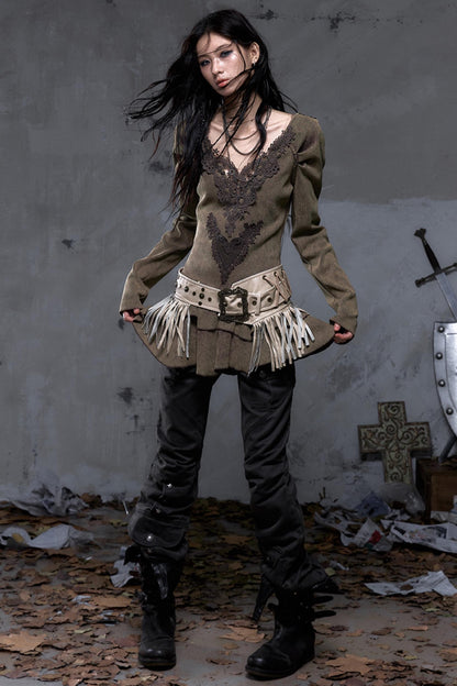 Palace Deep V-Neck Knitted Dress