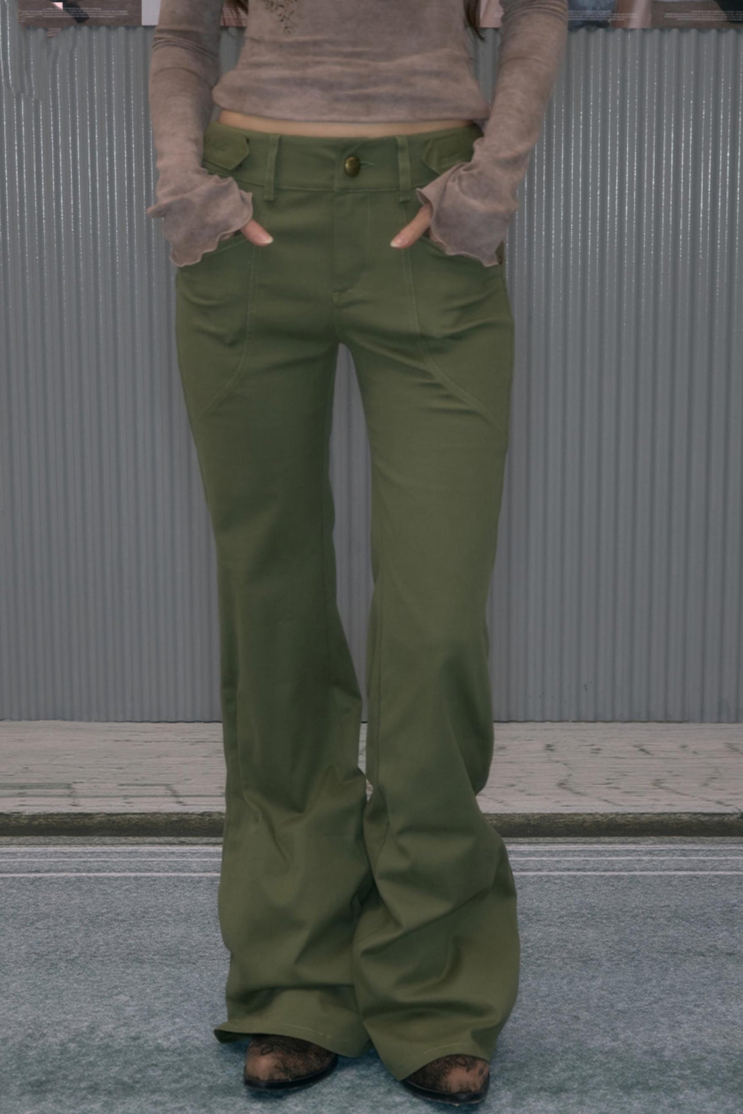 Sweet Green Cargo Boots Pants