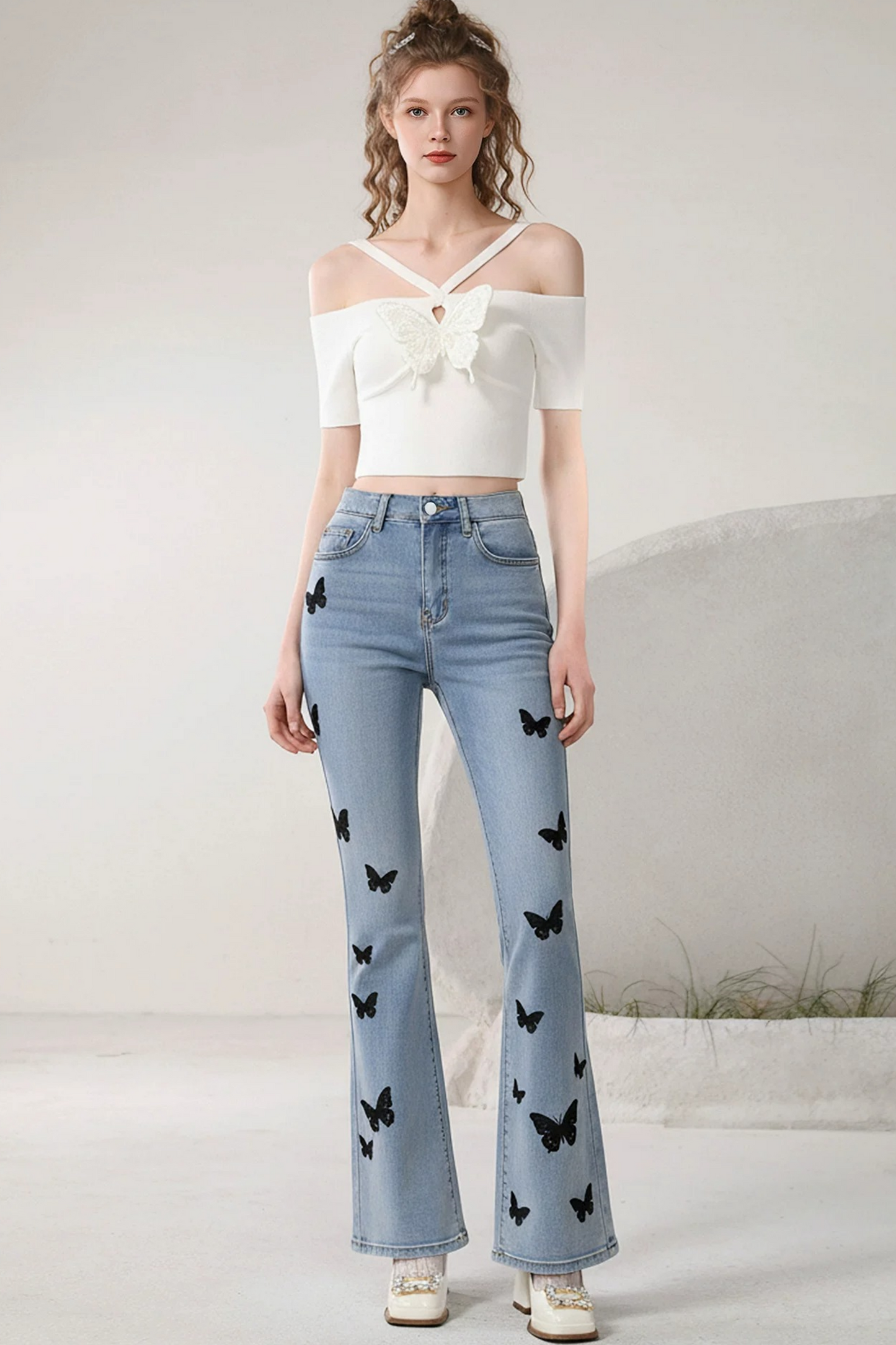 Butterfly Whisper Denim Set-Up