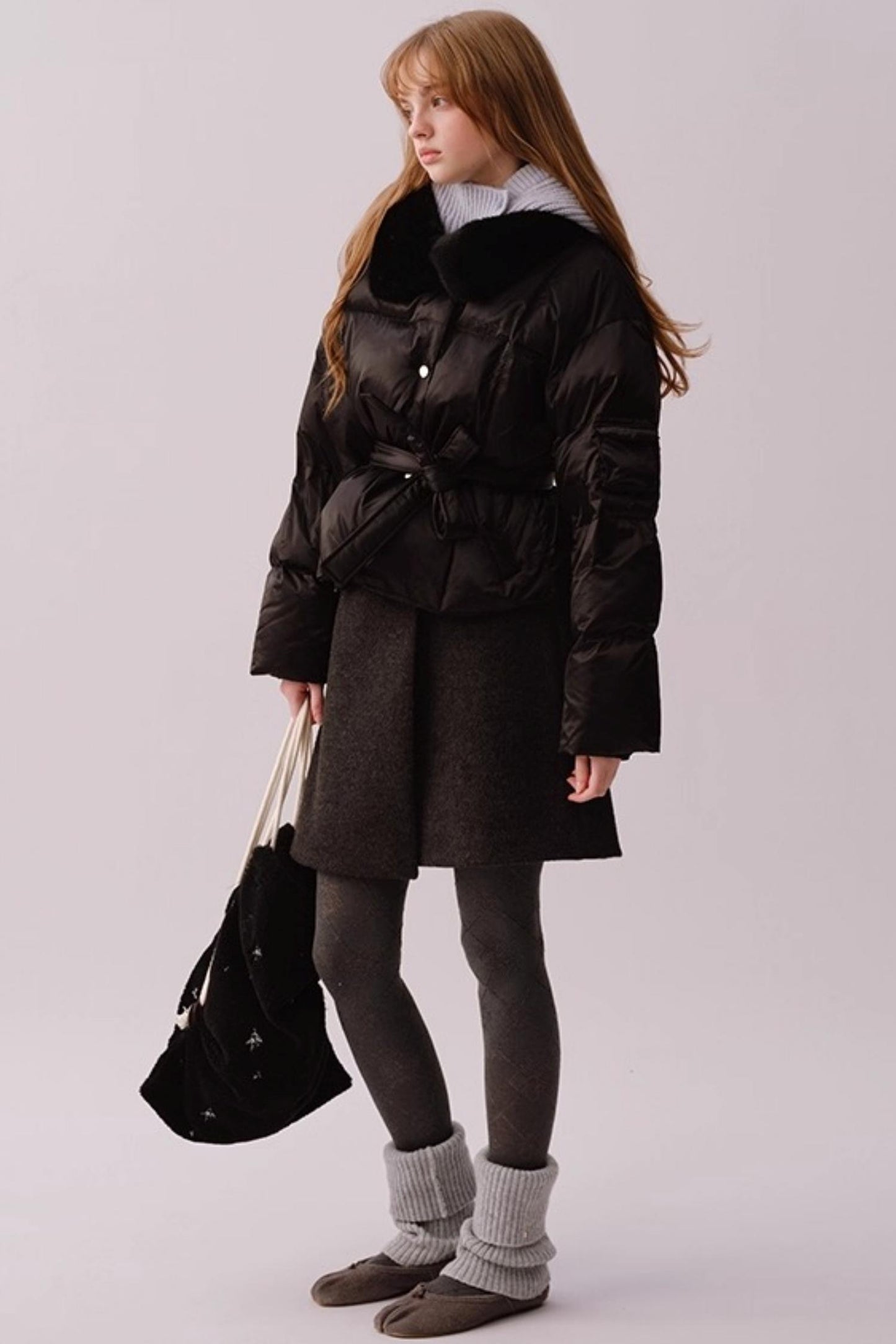 Heavy Wool Diagonal Skirt