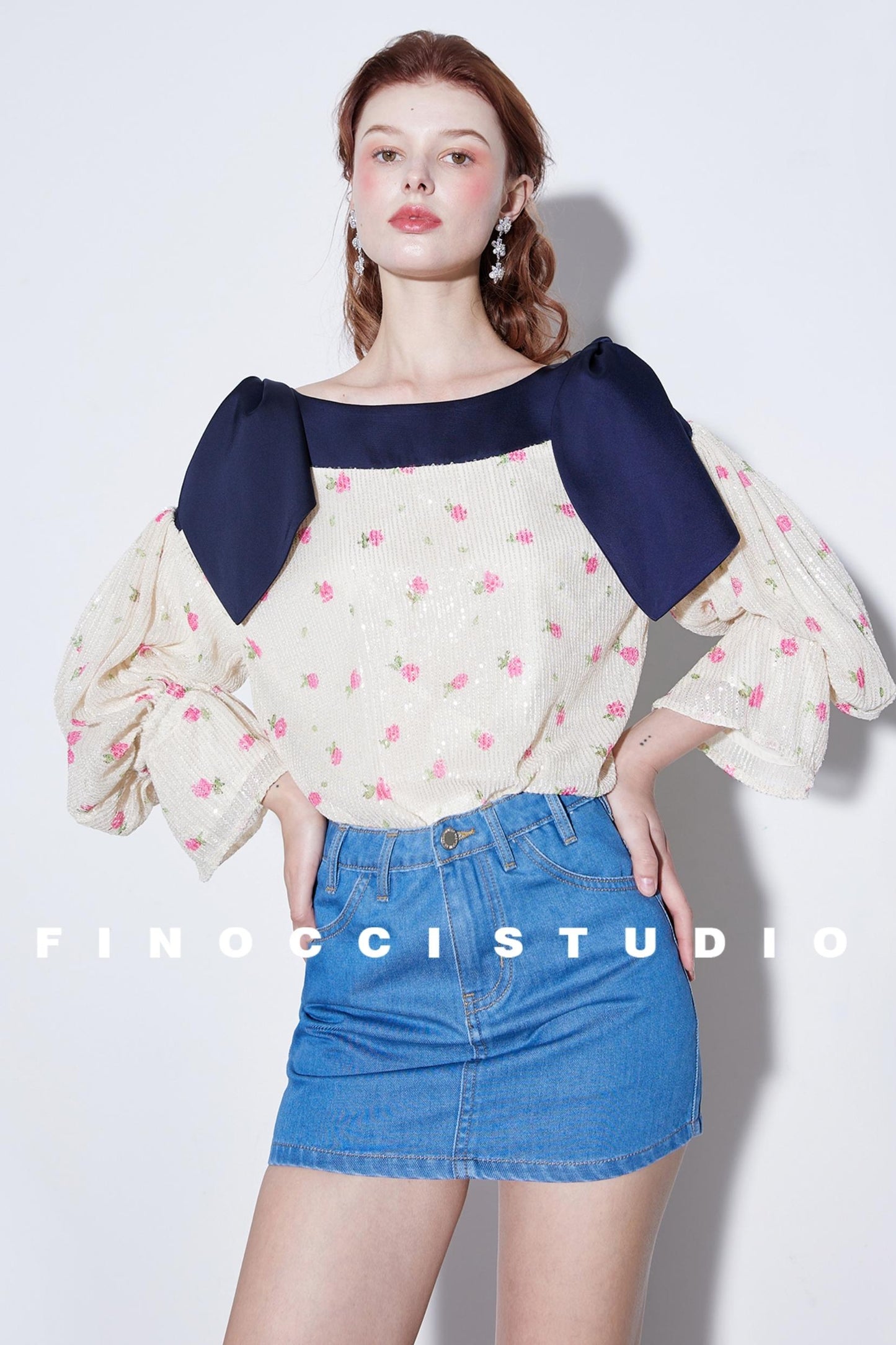 Sequin Rabbit Sleeve Shirt