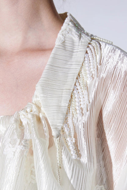Romantic Pearl Fringe Shirt