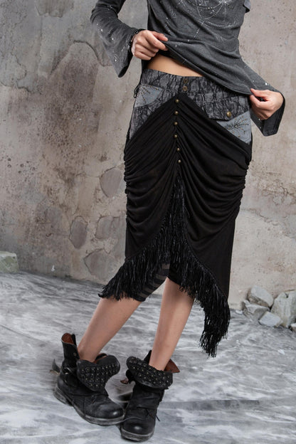 Patchwork Knit Skirt