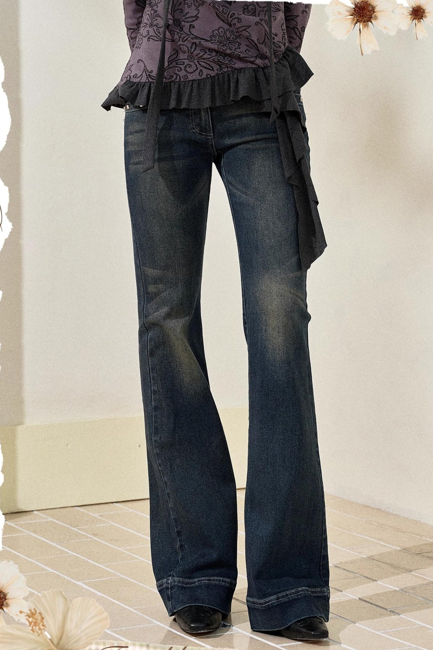 Blue Vintage Slim Denim Trousers