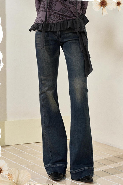 Blue Vintage Slim Denim Trousers