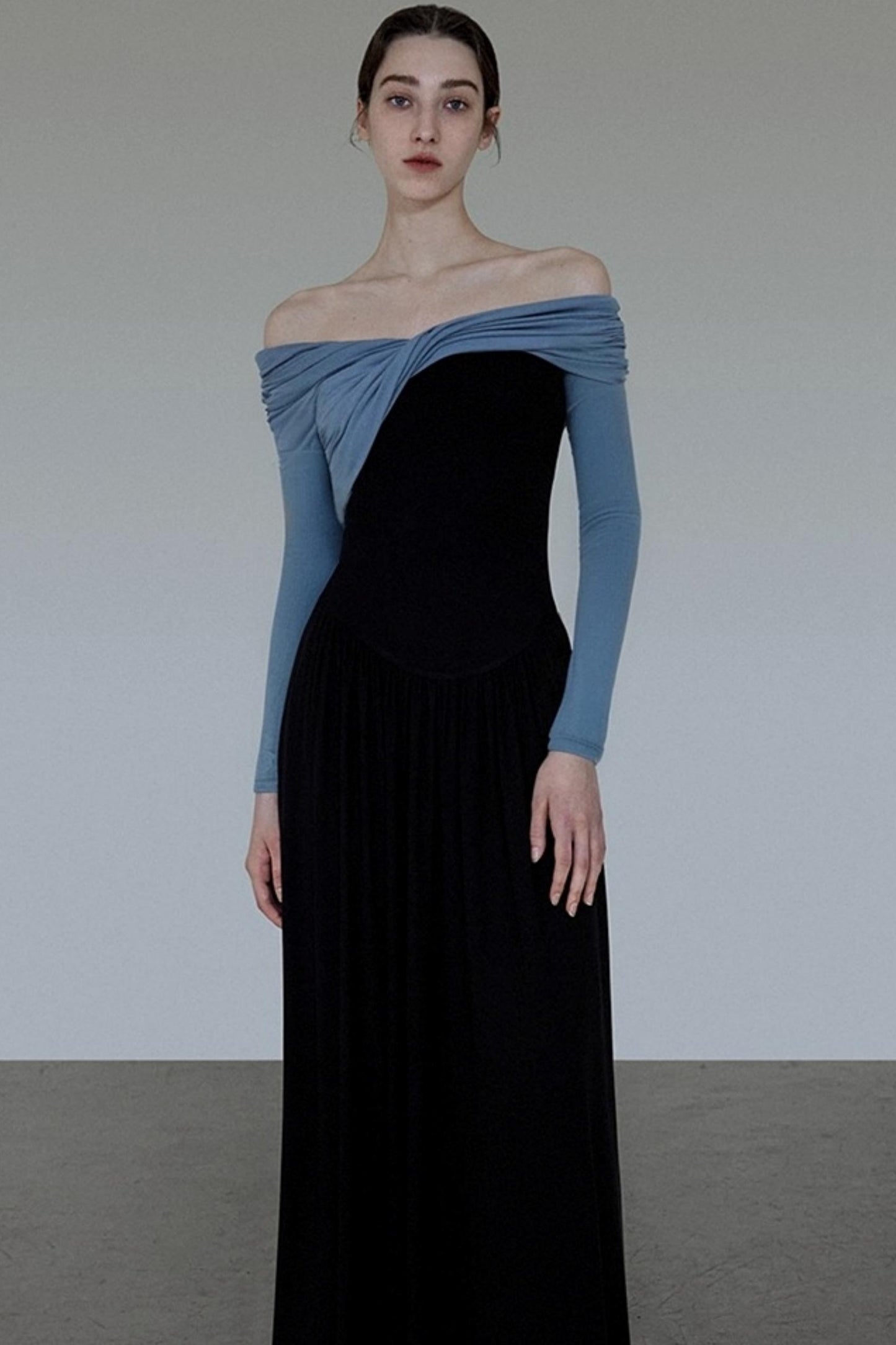 French Autumn One-Shoulder Knitted Dress