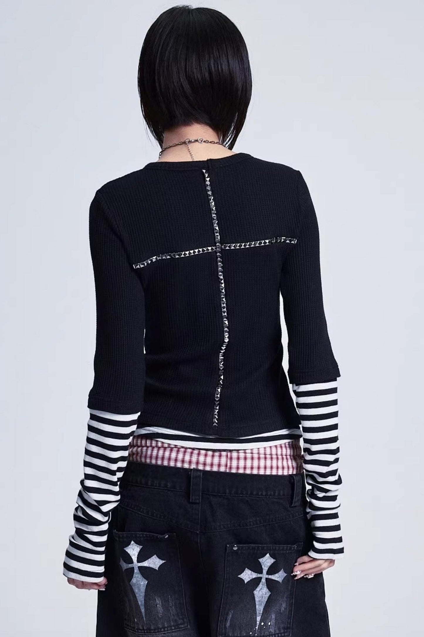 Striped Patchwork Base Layer Top