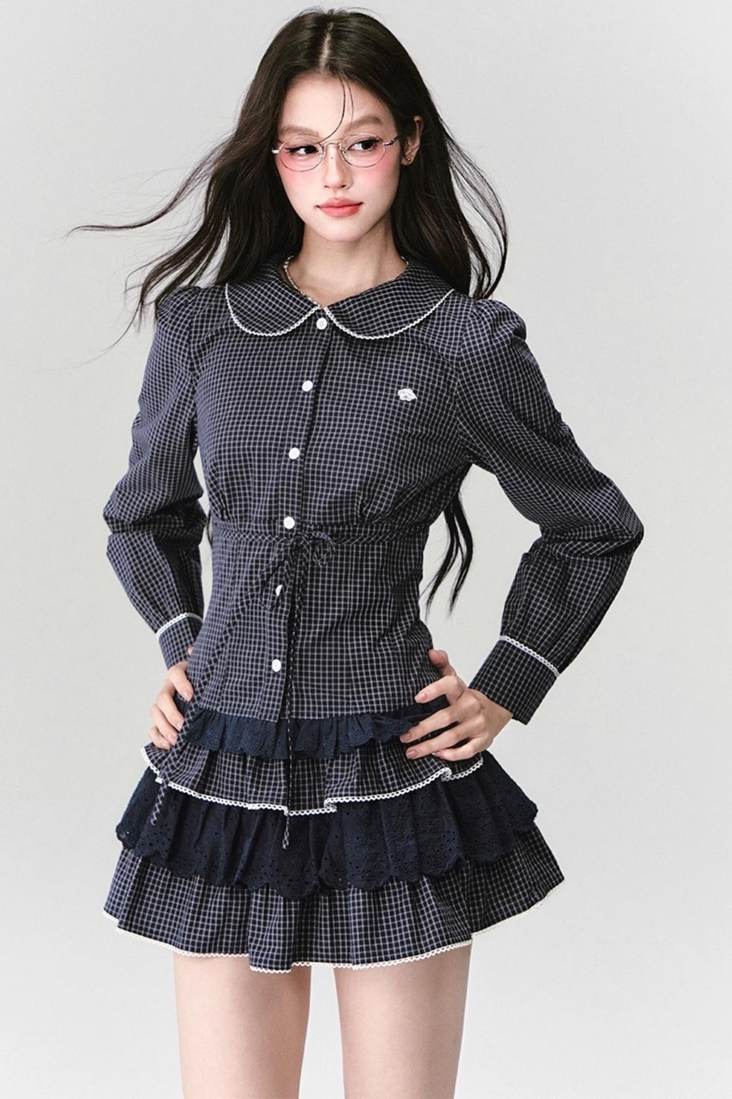 Fragile Preppy  Shirt & Skirt Set-Up
