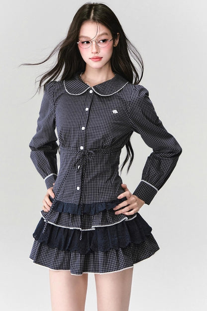 Fragile Preppy  Shirt & Skirt Set-Up