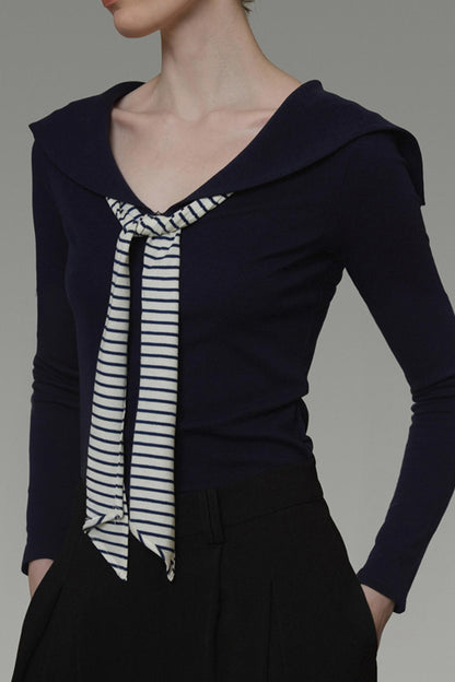 Autumn Navy Knit Top