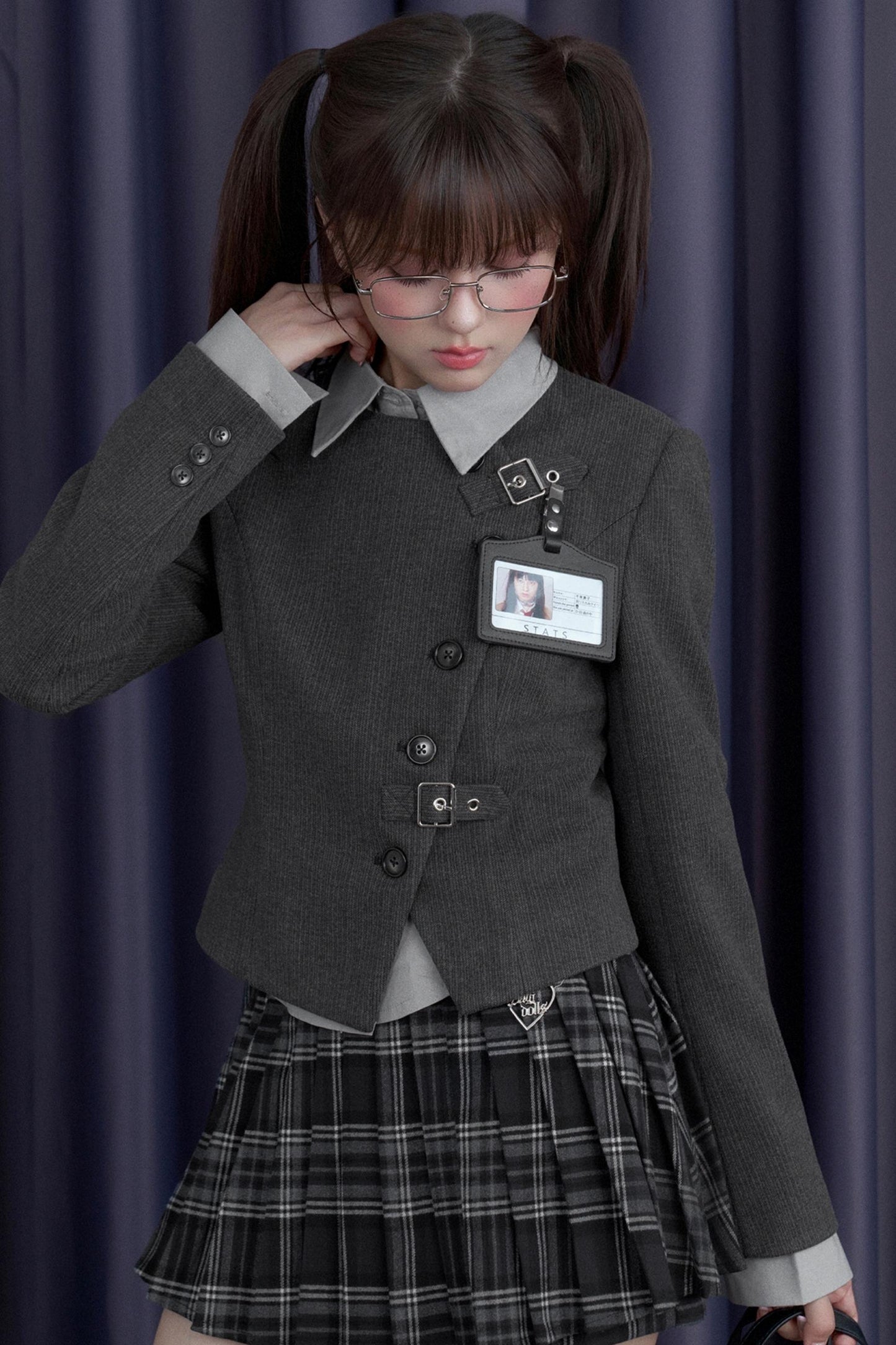 Gray Woolen Diagonal Shirt & Jacket Set-Up