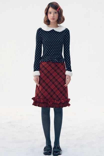 Fair Isle Polka Dot Knit Top