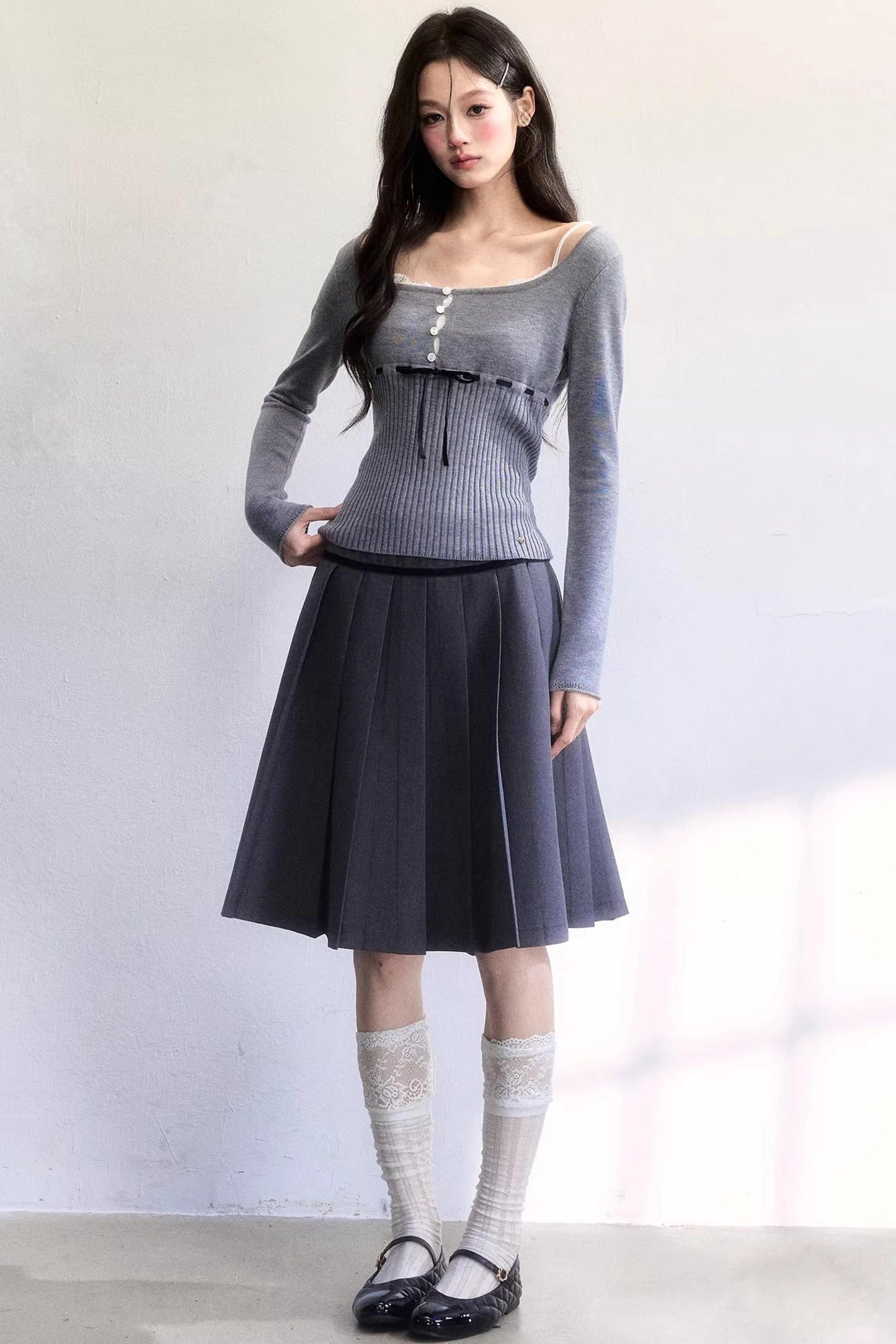 Morning Cherry Ribbon Knit Top