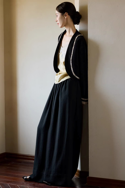 Ethnic Black Cocoon Jacket