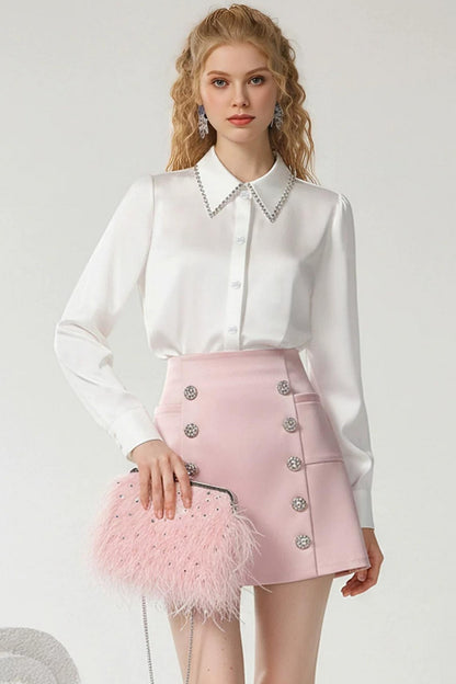 Pink Mist Satin Skirt Set-Up