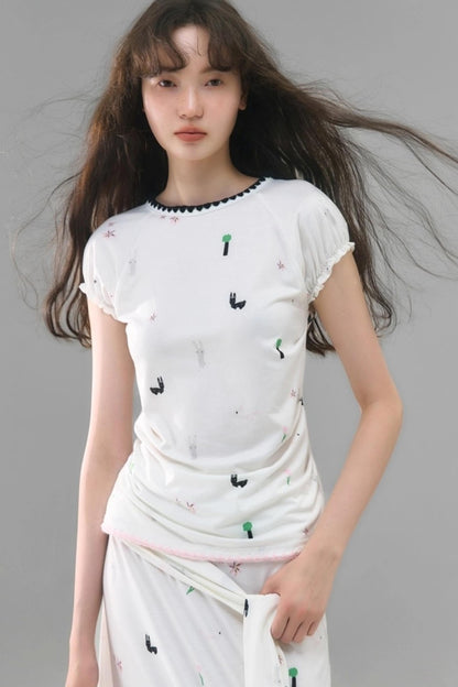 Wilderness Rabbit Crew Neck Top Set-Up