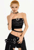 Schwarz - trägerloses Bandeau-Oberteil