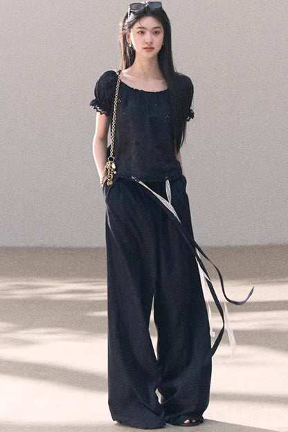 Lyocell Linen Lace Pants