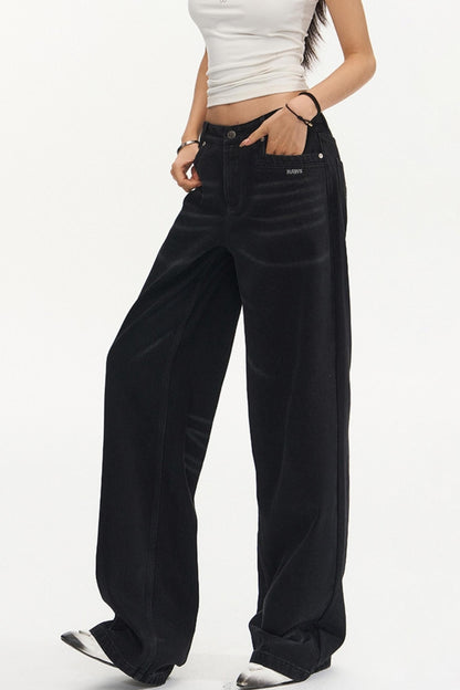 Black Denim Loose Fit Jeans