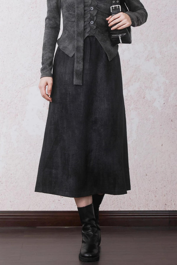 Rock Black Tie-dye Skirt