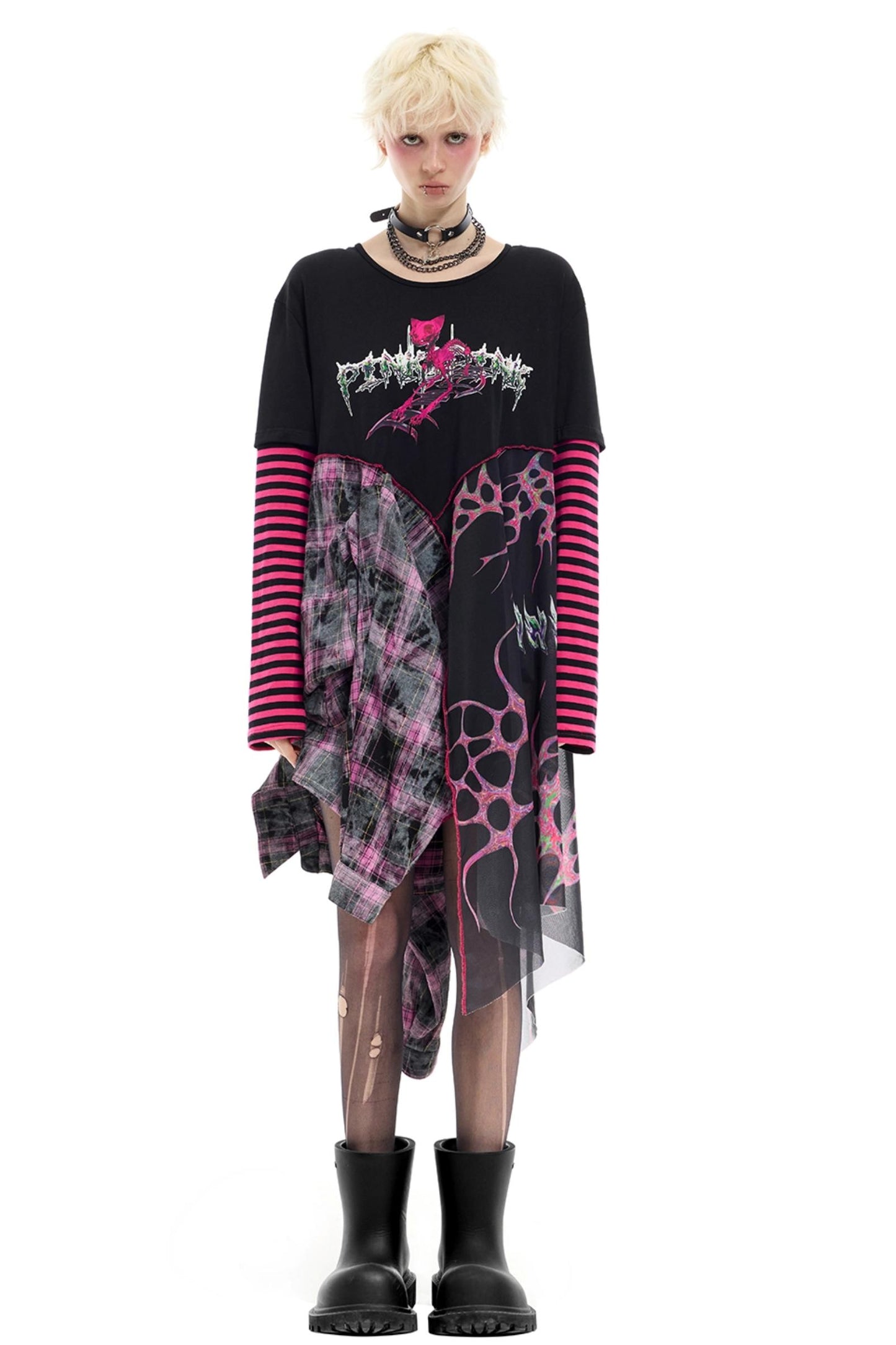 Striped Mesh Hottie Dress