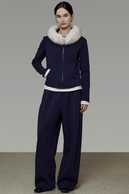 Fur Collar Jacket Set-Up