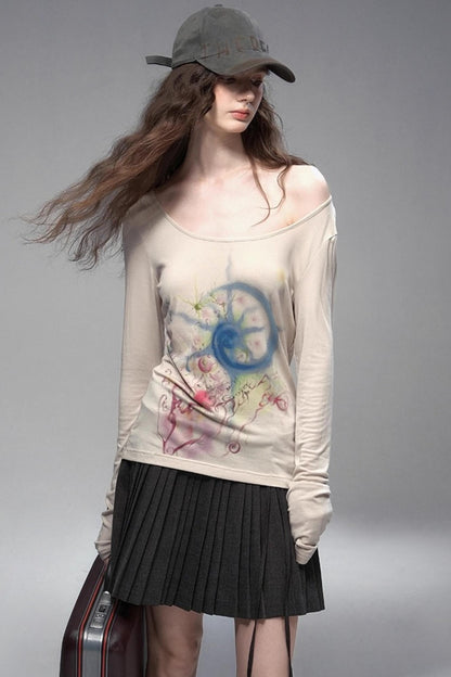 Sand Rose Large Neckline Sunscreen T-Shirt