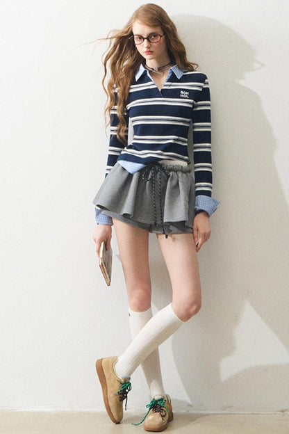 Mint Intellectual Striped Polo T-shirt