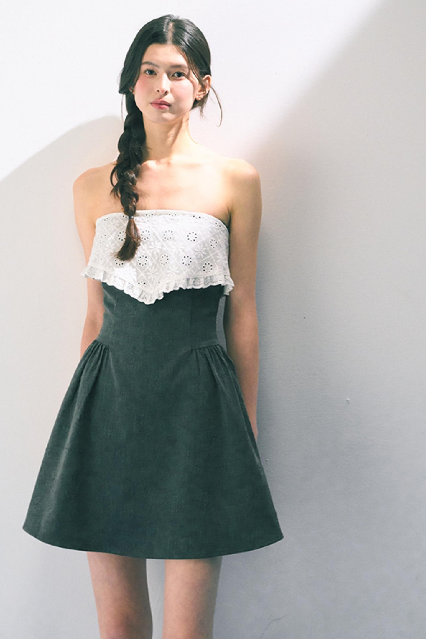 Textured Lace Panel Dress