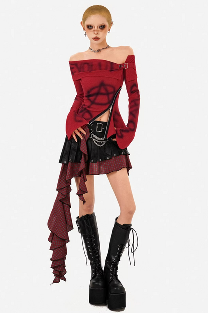 Yabi Off-Shoulder Printed Top