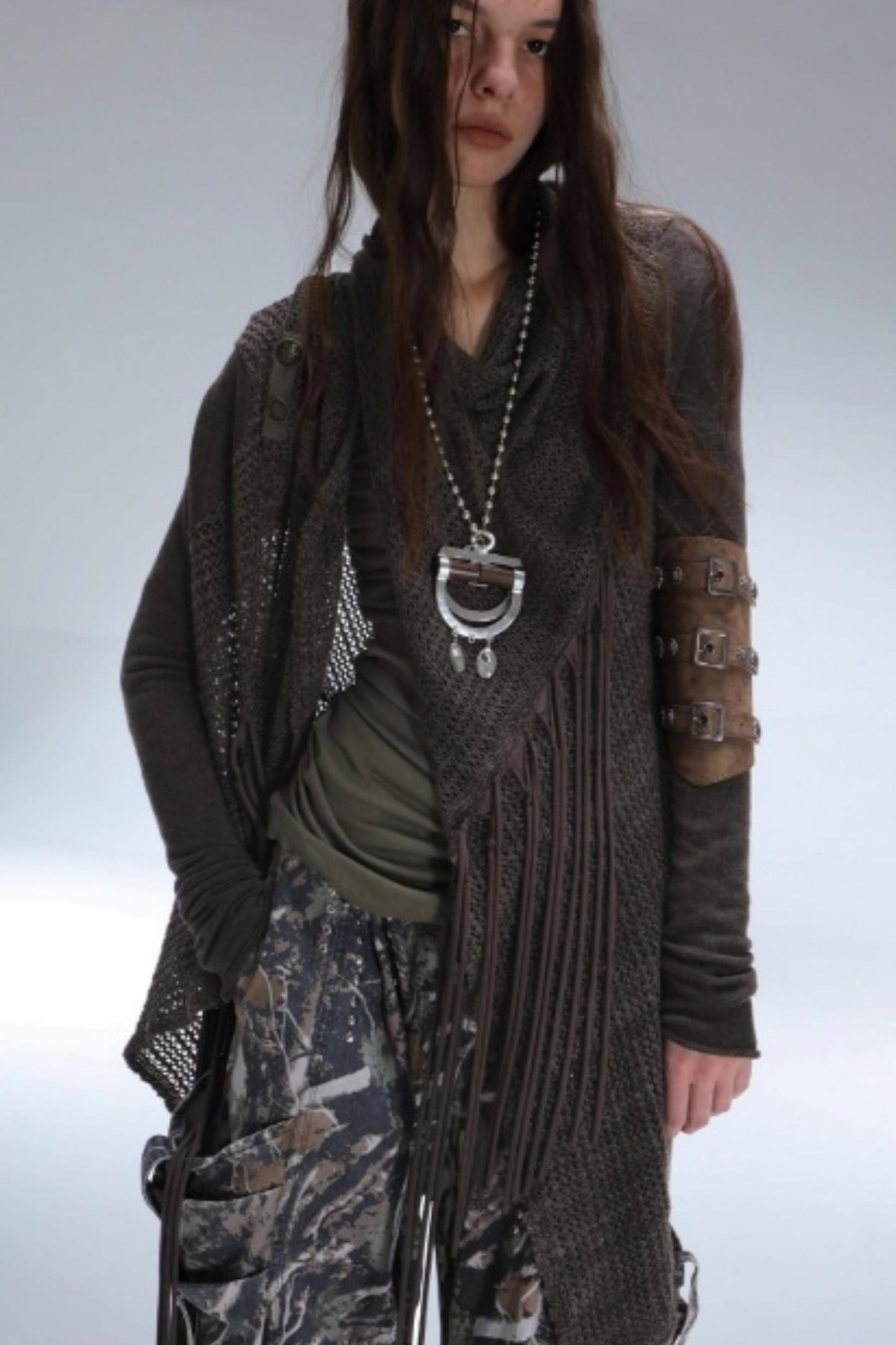 Bohemian Wool Fringed Cardigan