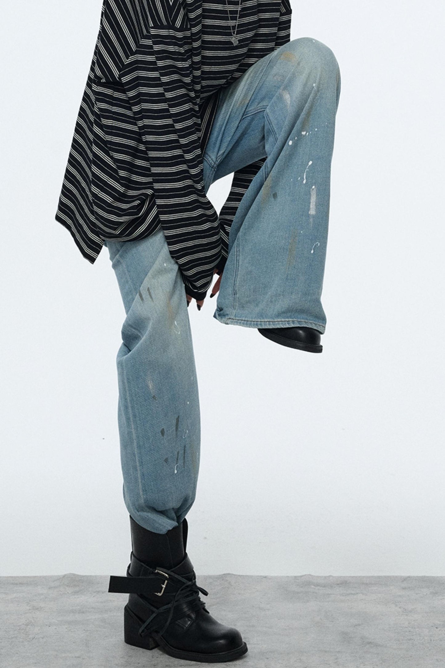 Splash-Ink Vintage Denim Pants