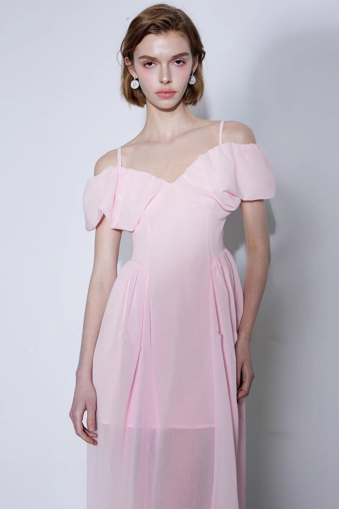Ethereal Cloud-Sleeve Dress