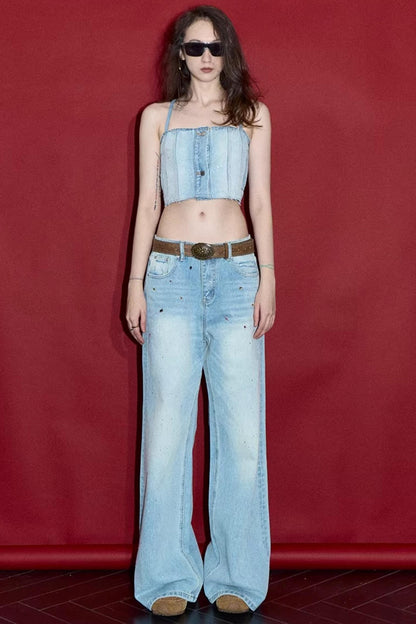 Starry Sky Gemstone Jeans