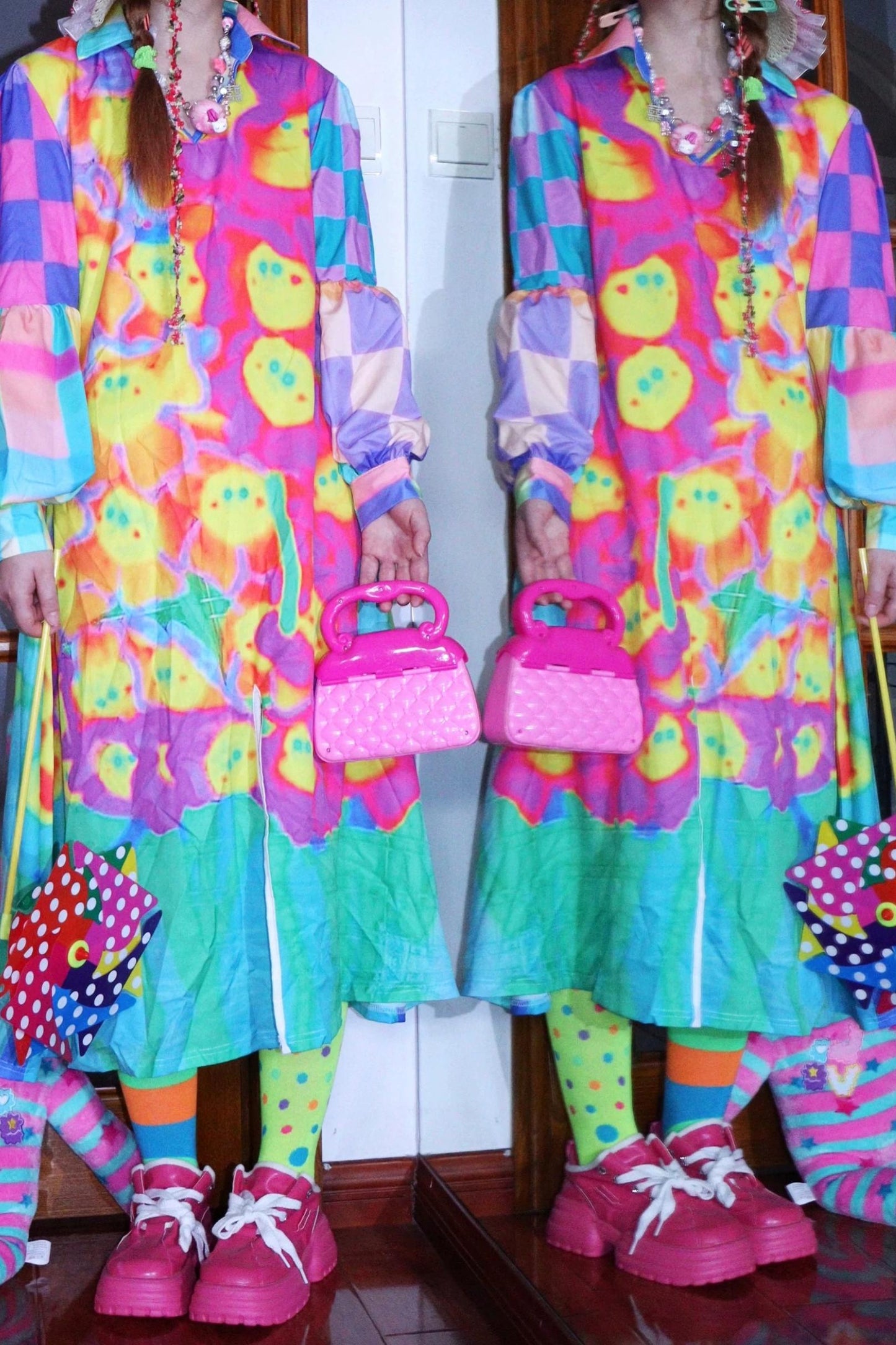 Colorful Playful Print Dress