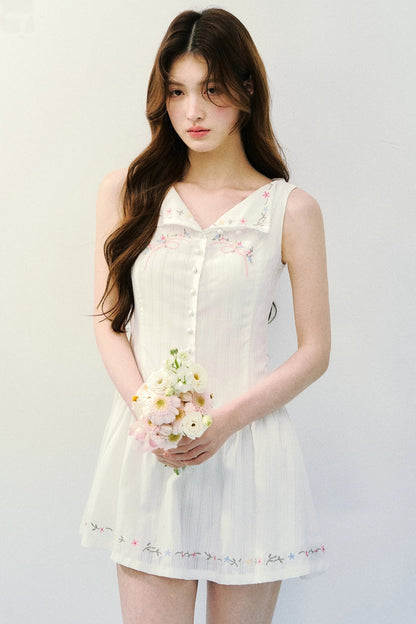White Embroidered Summer Dress