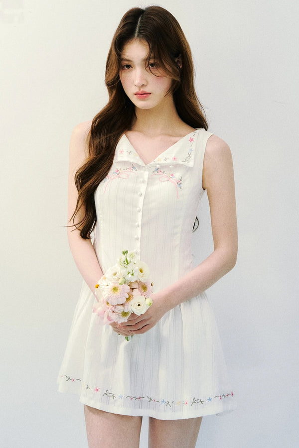 White Embroidered Summer Dress