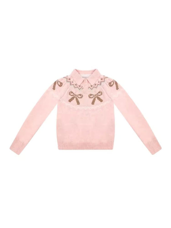 Soft and thick Fair Isle polo neck sweater