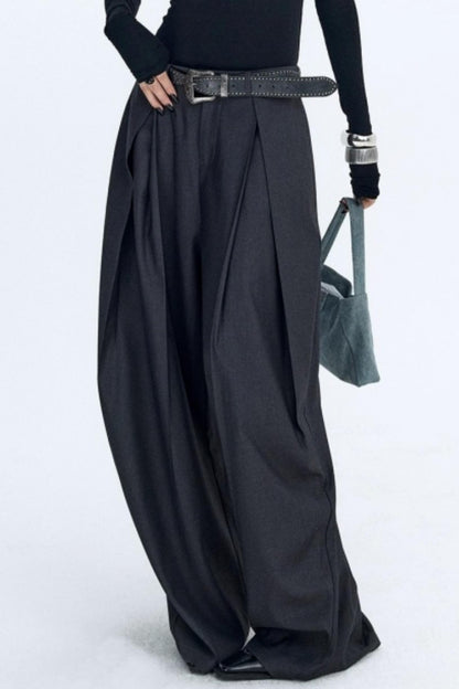 Pleated Dark Gray Scimitar Pants
