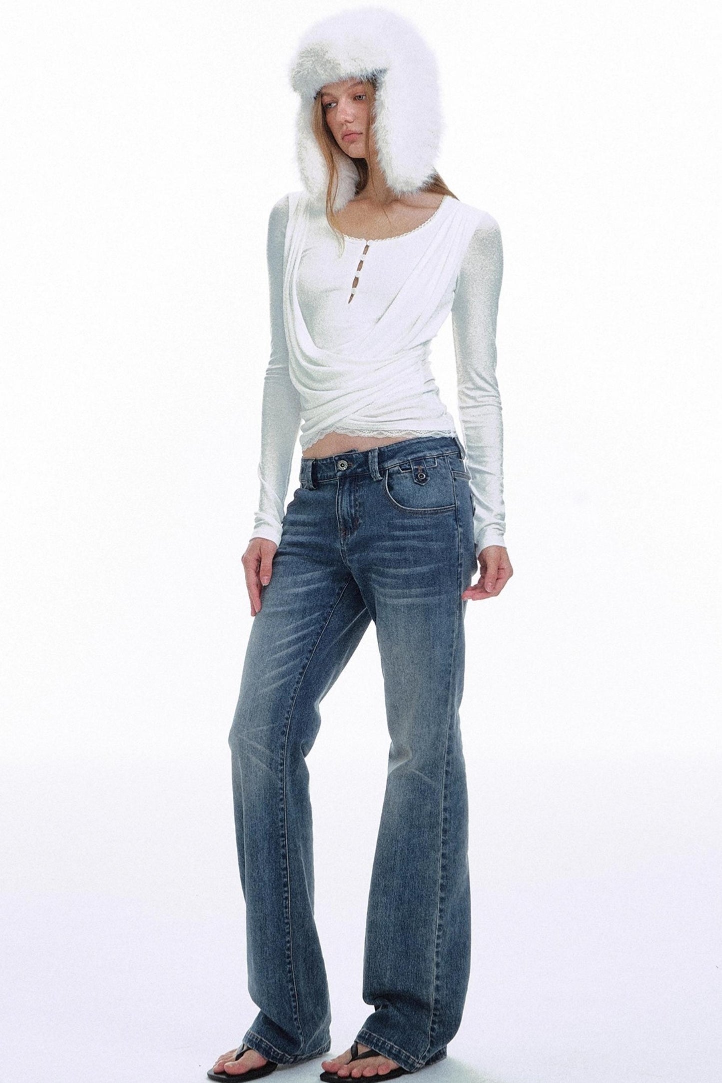 Retro Gradient Flared Jeans