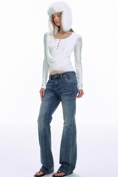 Retro Gradient Flared Jeans